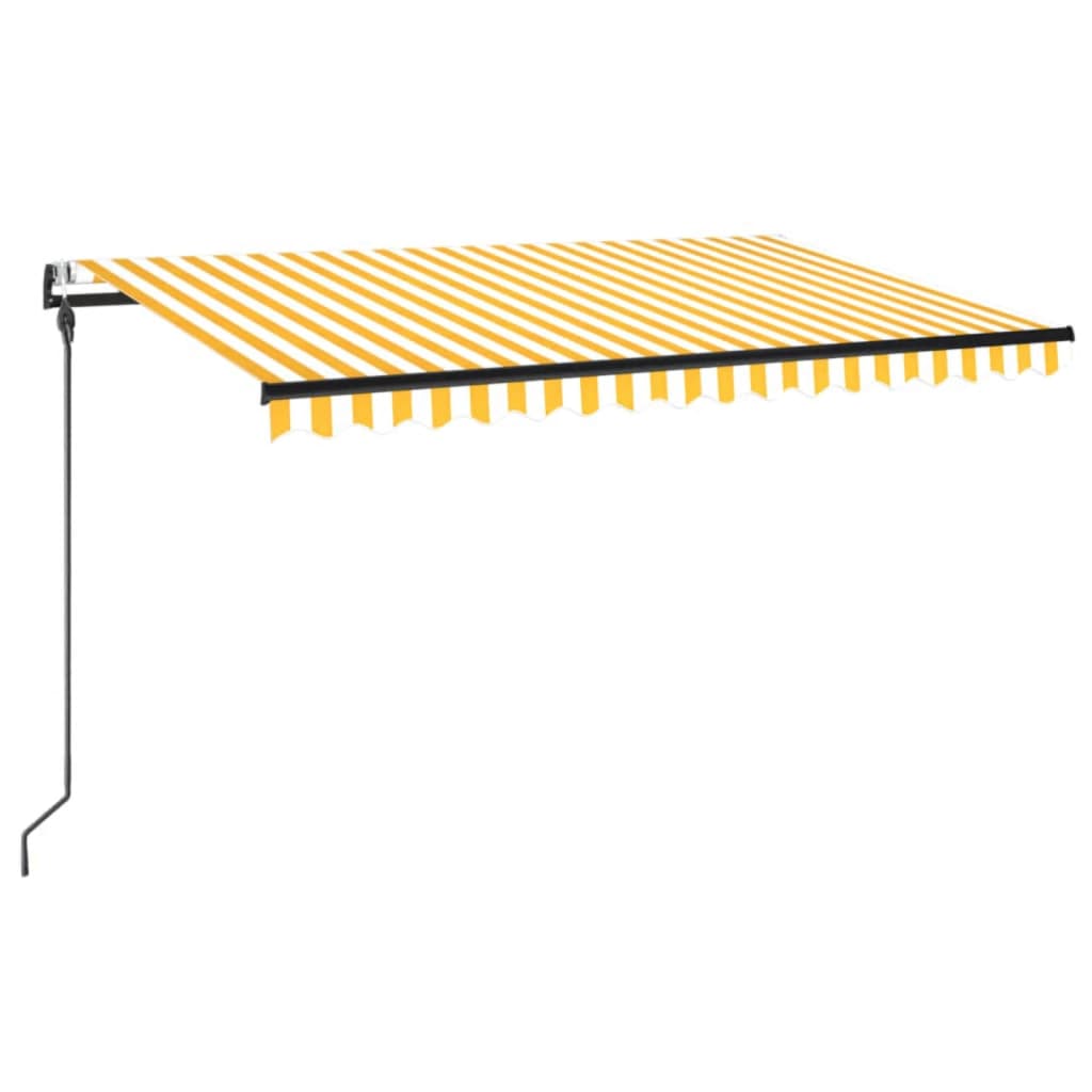 Luifel Automatisch Uittrekbaar 450X300 Cm Geel En Wit