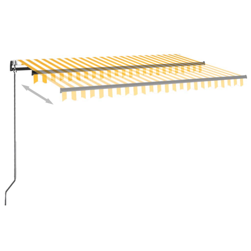 Luifel Automatisch Uittrekbaar 450X300 Cm Geel En Wit