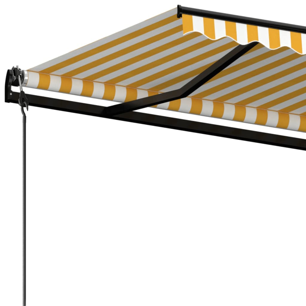 Luifel Automatisch Uittrekbaar 450X300 Cm Geel En Wit