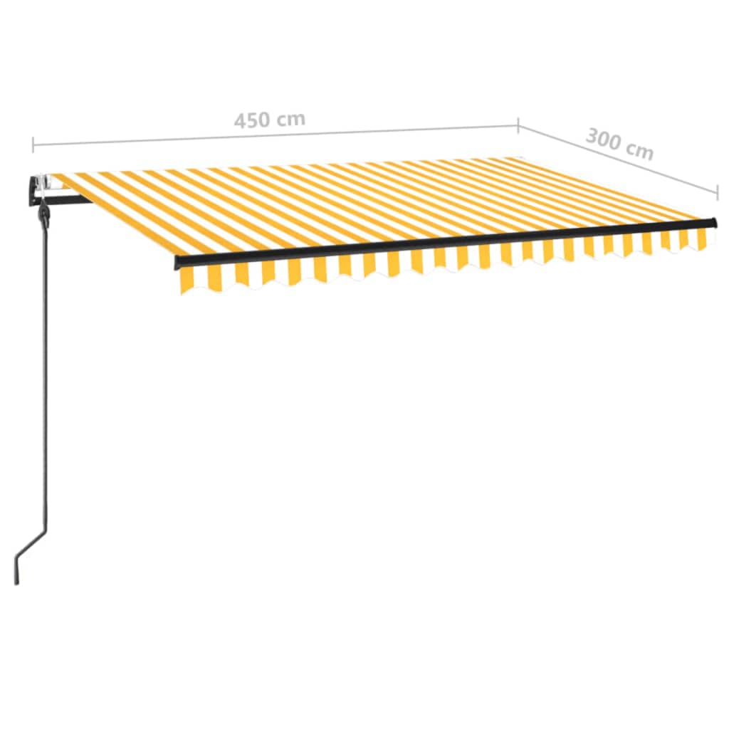 Luifel Automatisch Uittrekbaar 450X300 Cm Geel En Wit
