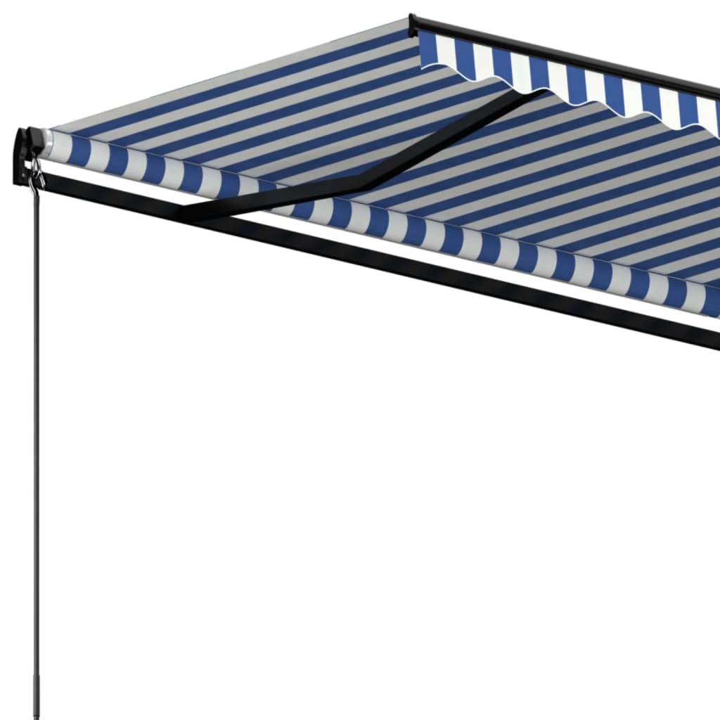 Markise, manuell ausziehbar, 400 x 350 cm, Blau und Weiß