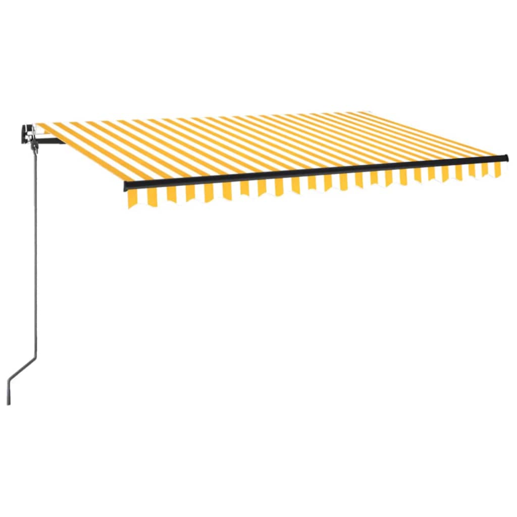 Luifel Handmatig Uittrekbaar 400X350 Cm Geel En Wit