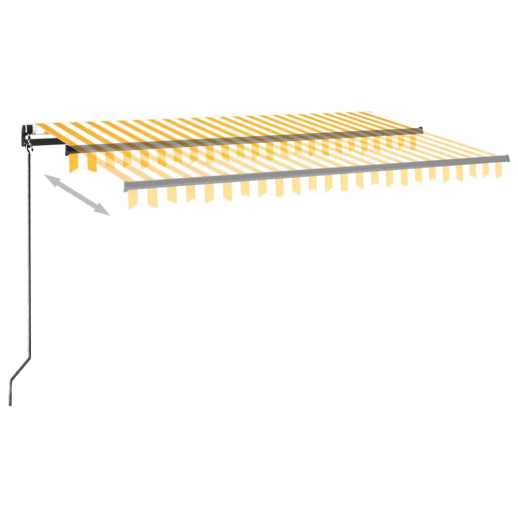 Luifel Handmatig Uittrekbaar 400X350 Cm Geel En Wit