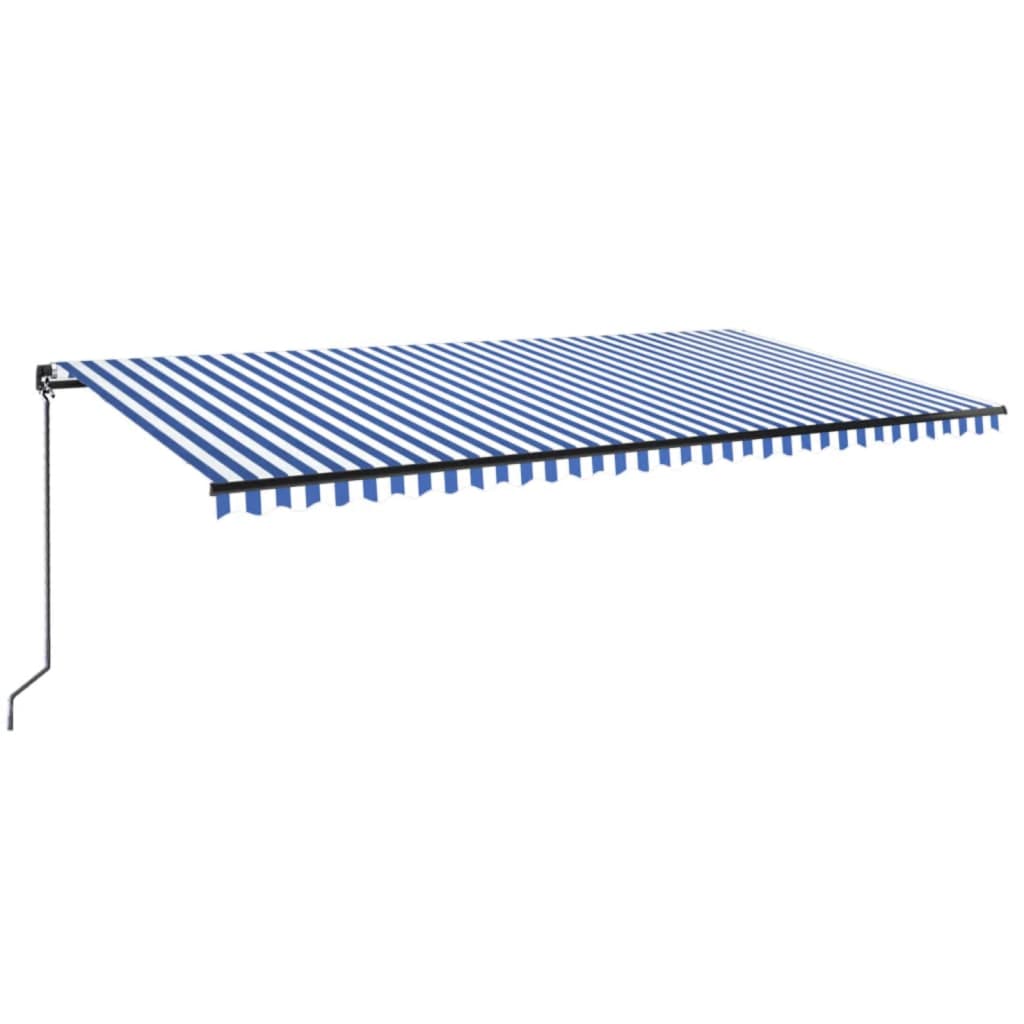 Luifel Handmatig Uittrekbaar 600X350 Cm Blauw En Wit