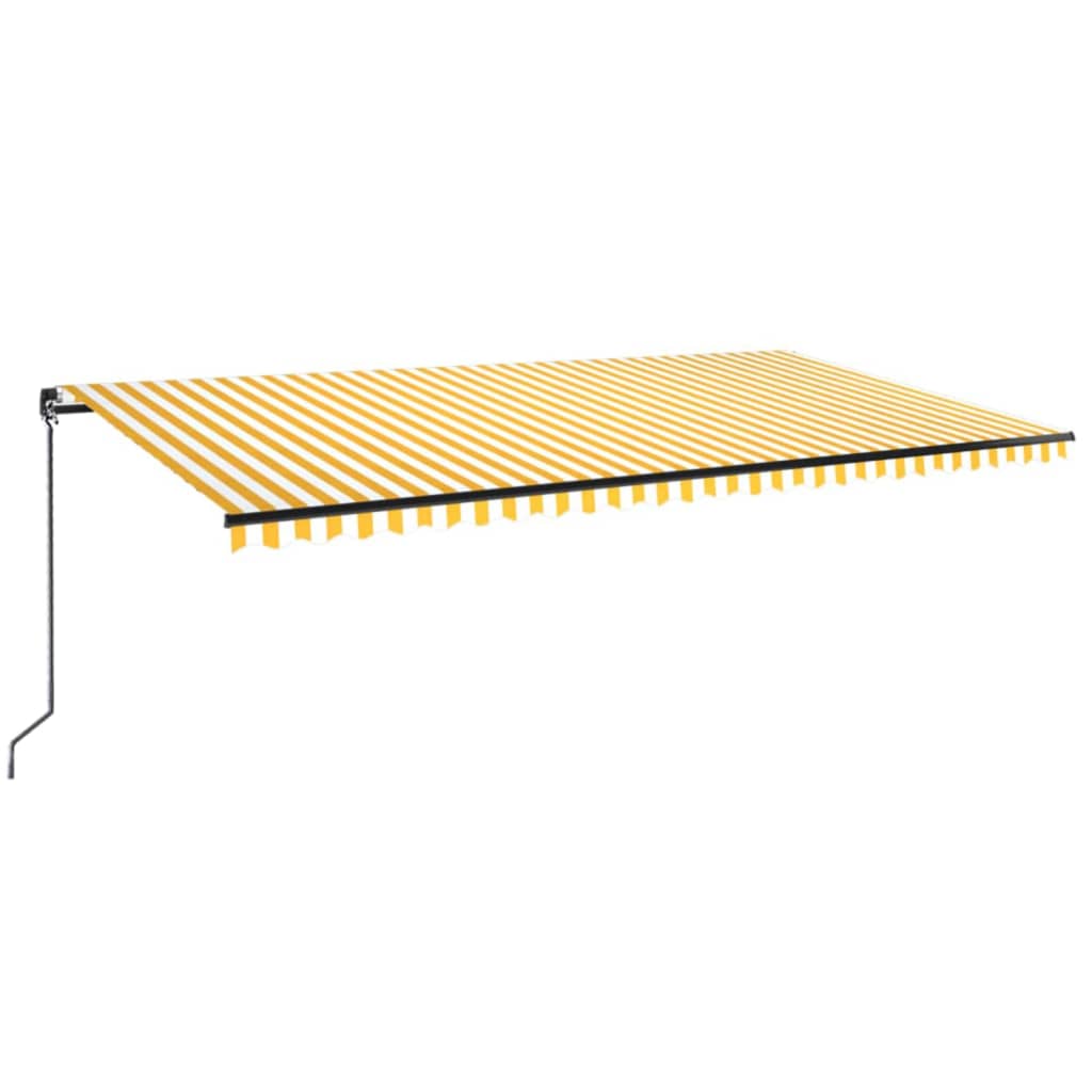 Luifel Handmatig Uittrekbaar 600X350 Cm Geel En Wit