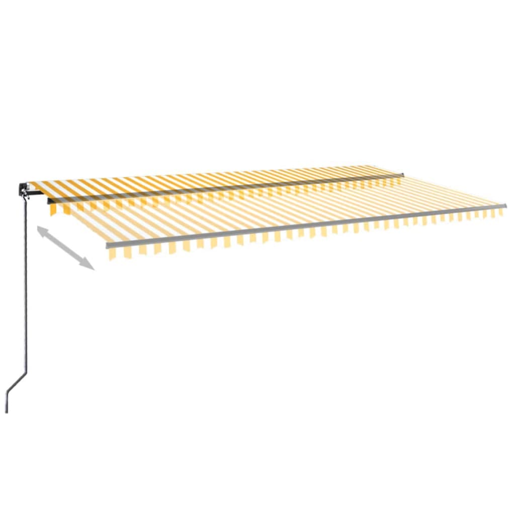 Luifel Handmatig Uittrekbaar 600X350 Cm Geel En Wit