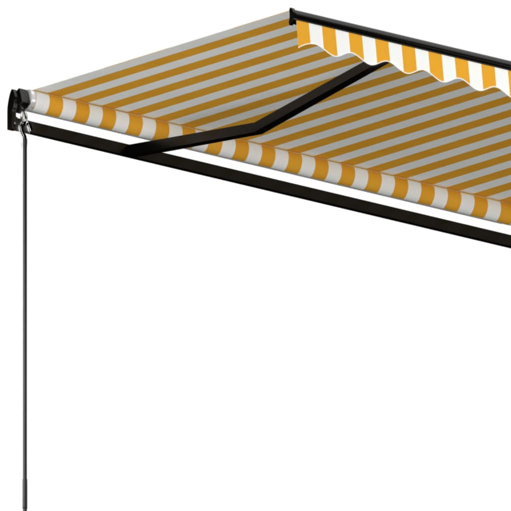 Luifel Handmatig Uittrekbaar 600X350 Cm Geel En Wit