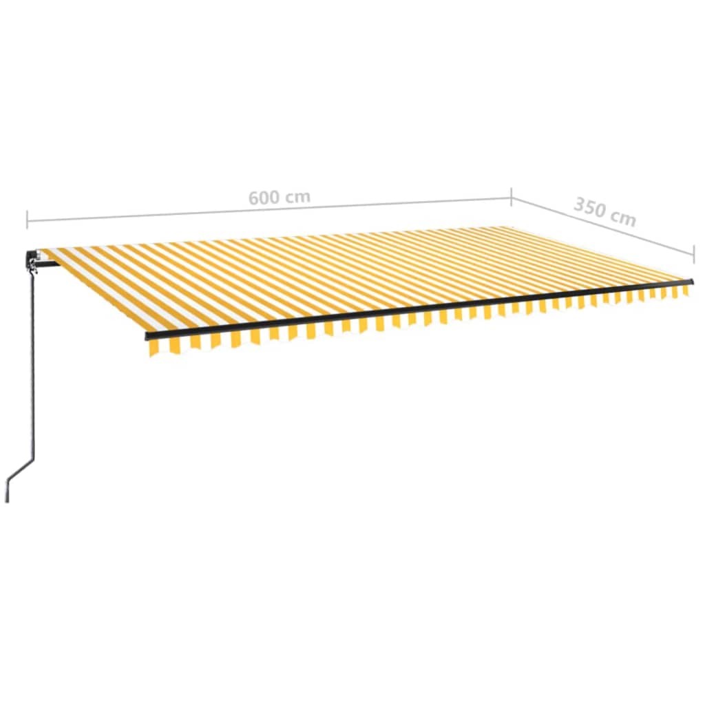 Luifel Handmatig Uittrekbaar 600X350 Cm Geel En Wit