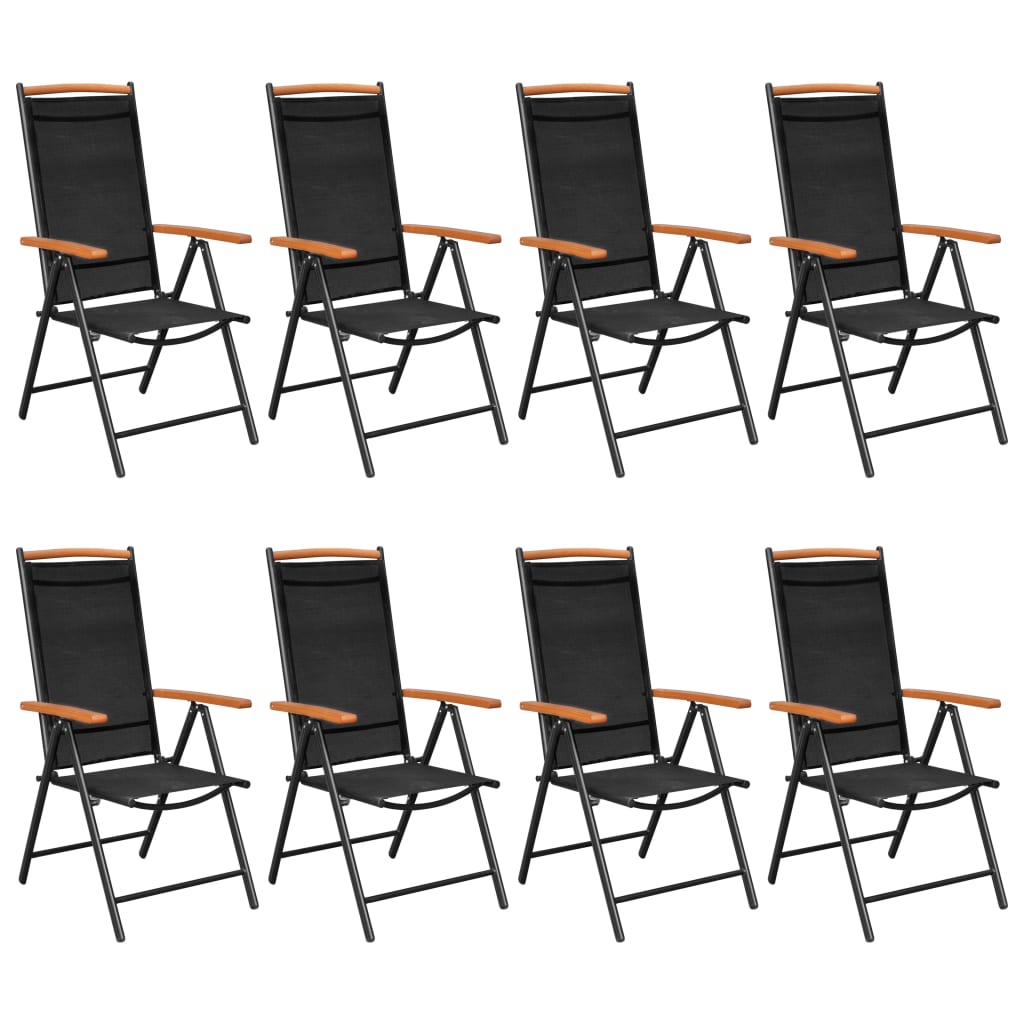 9-Delige Tuinset Aluminium Zwart