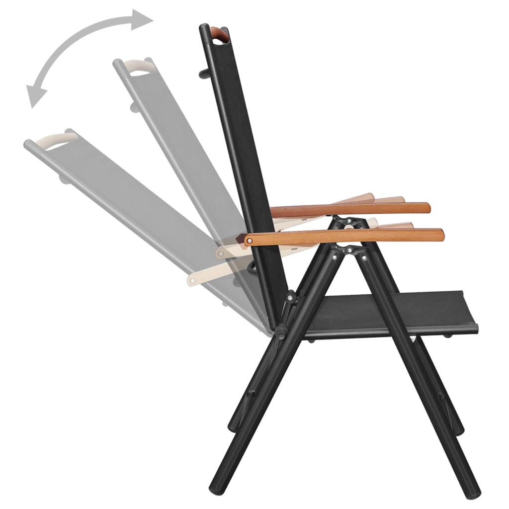 9-Delige Tuinset Aluminium Zwart