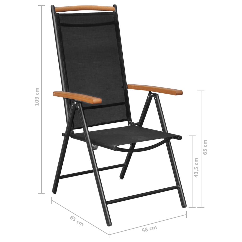 9-Delige Tuinset Aluminium Zwart