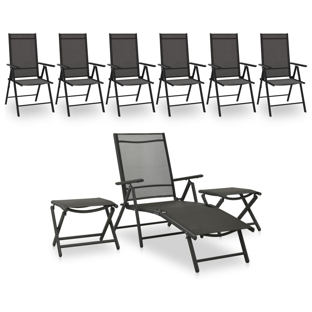 9-Delige Loungeset Zwart En Antracietkleurig