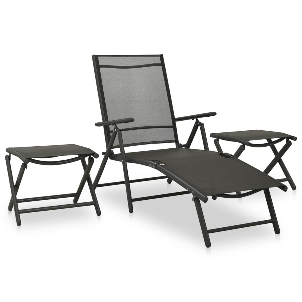9-Delige Loungeset Zwart En Antracietkleurig