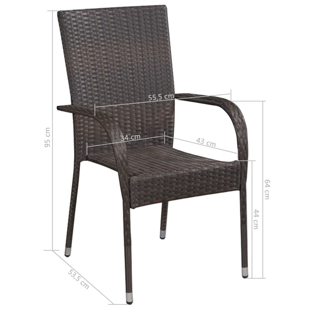 5-Delige Tuinset Poly Rattan Bruin