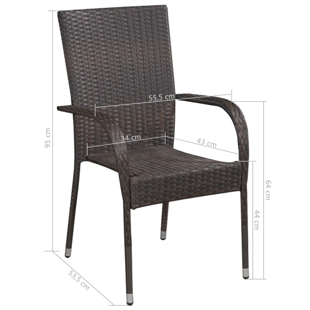 5-Delige Tuinset Poly Rattan Bruin