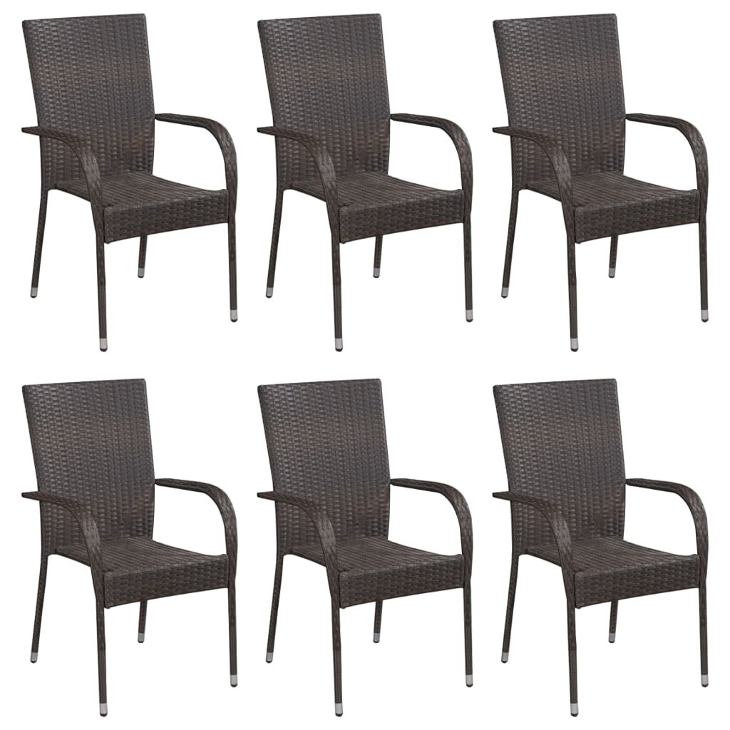 7-Delige Tuinset Poly Rattan Bruin