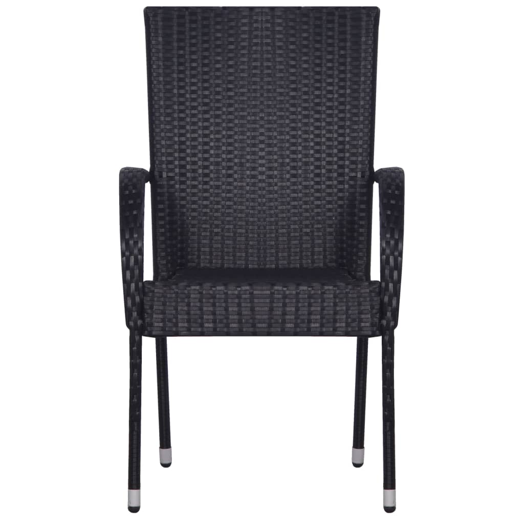 7-Delige Tuinset Poly Rattan Zwart