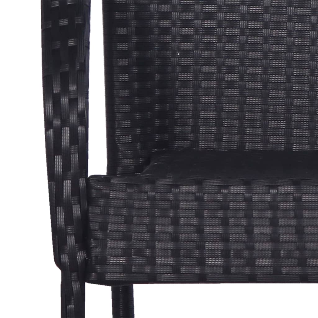7-Delige Tuinset Poly Rattan Zwart