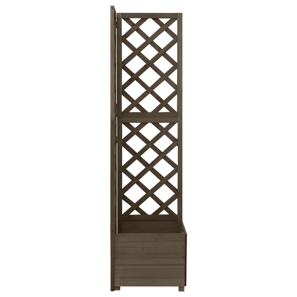 Latwerkplantenbak Hoekmodel 40X40X150 Cm Vurenhout Grijs