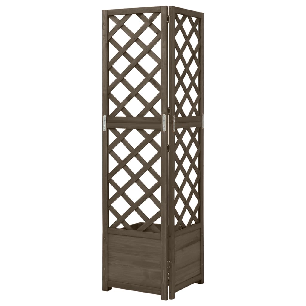 Latwerkplantenbak Hoekmodel 40X40X150 Cm Vurenhout Grijs