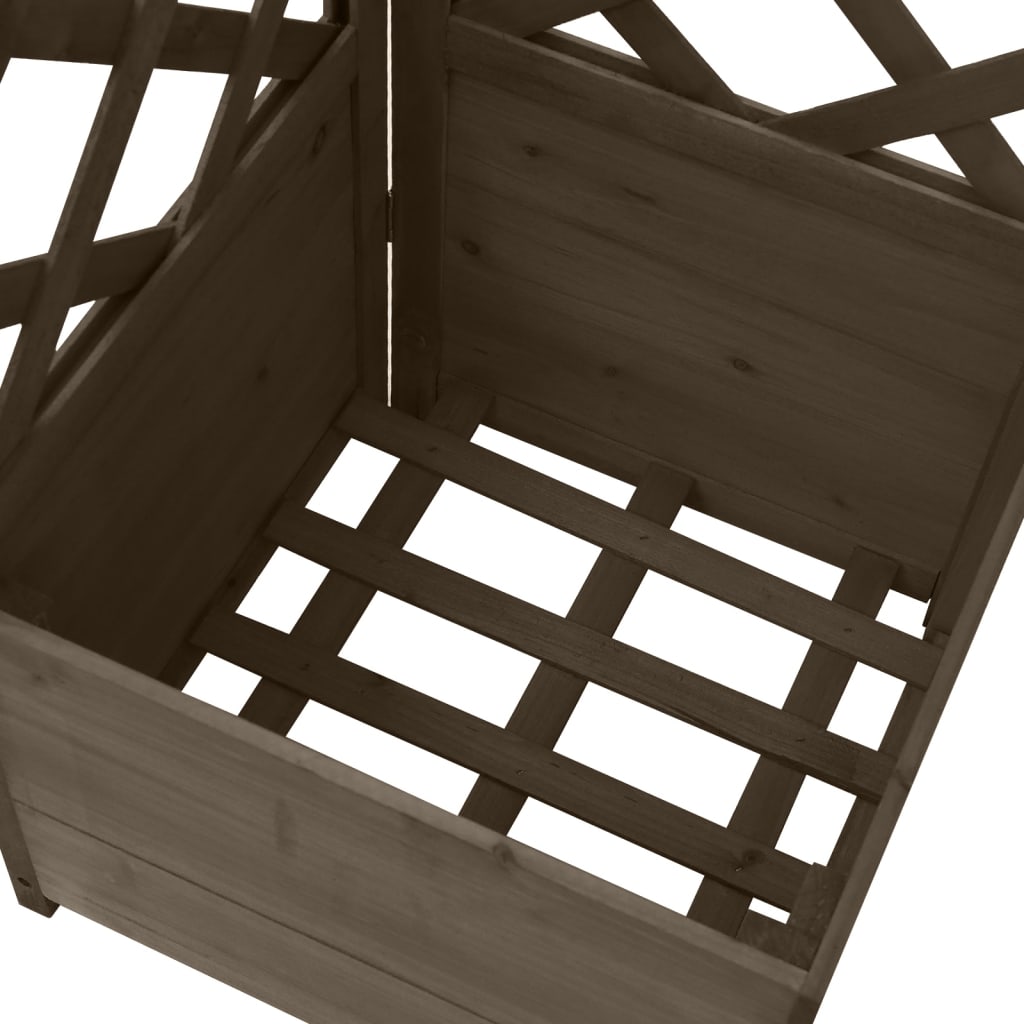 Latwerkplantenbak Hoekmodel 40X40X150 Cm Vurenhout Grijs