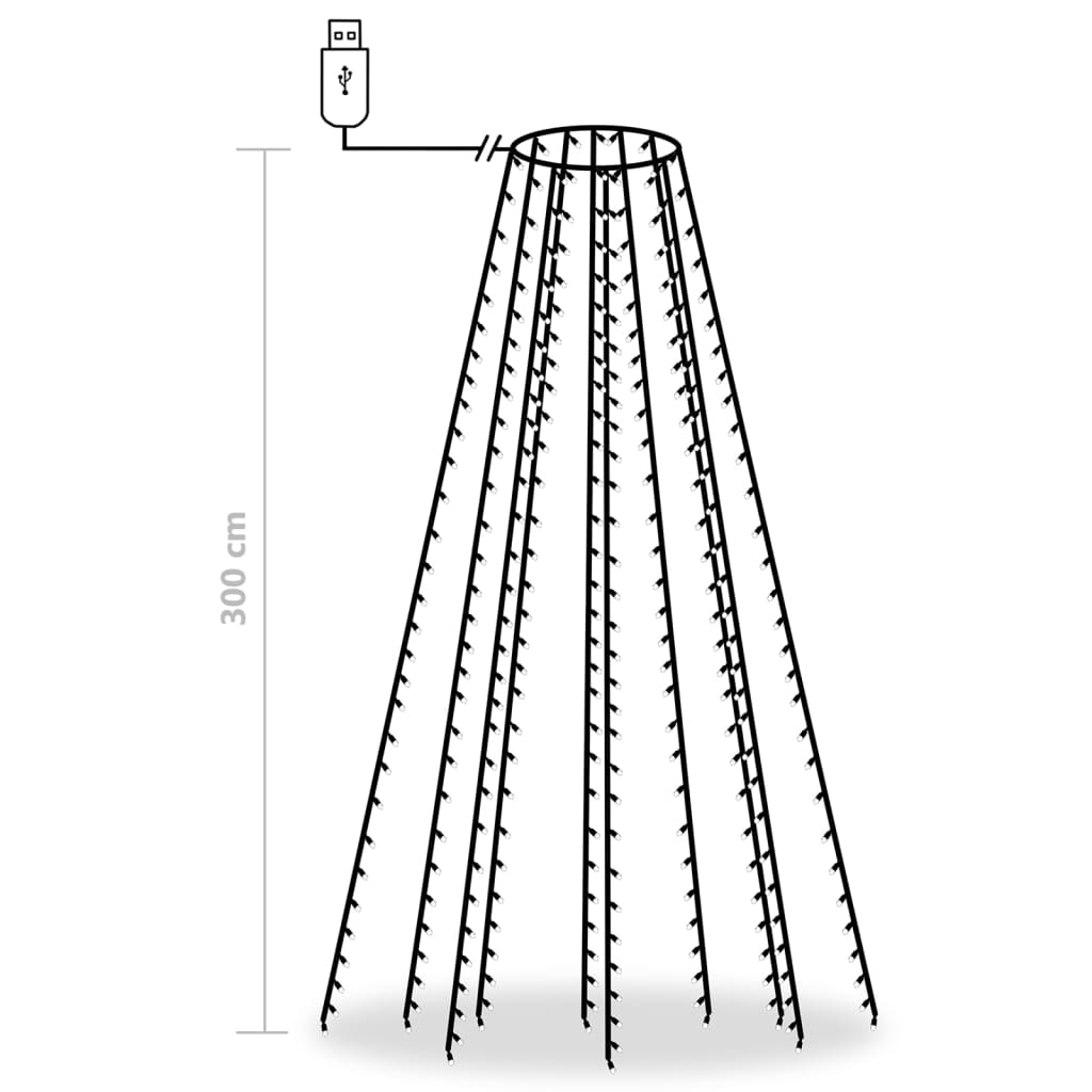 Kerstboomverlichting Met 300 Led's Meerkleurig Net 300 Cm