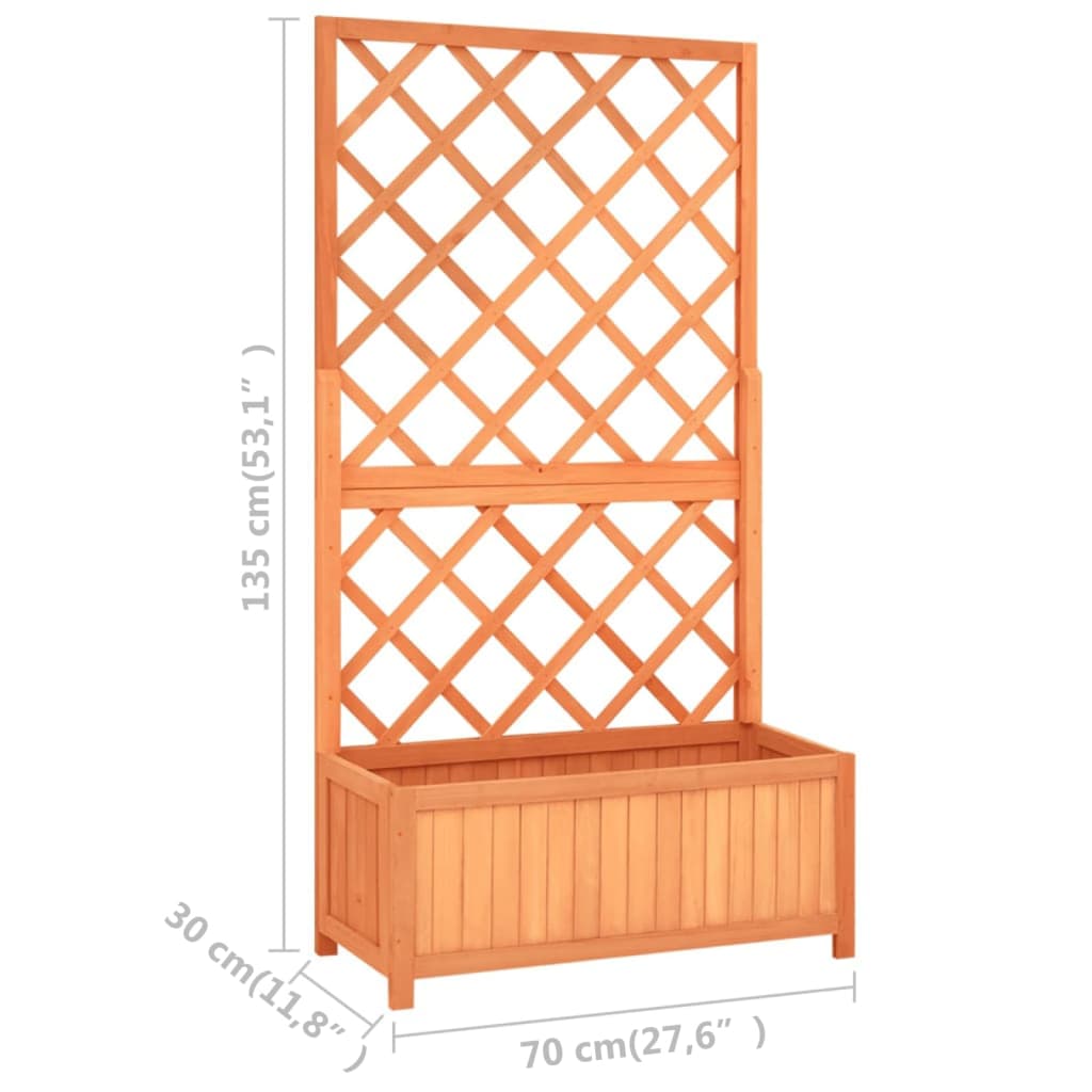 Latwerkplantenbak 70X30X135 Cm Massief Vurenhout Bruin