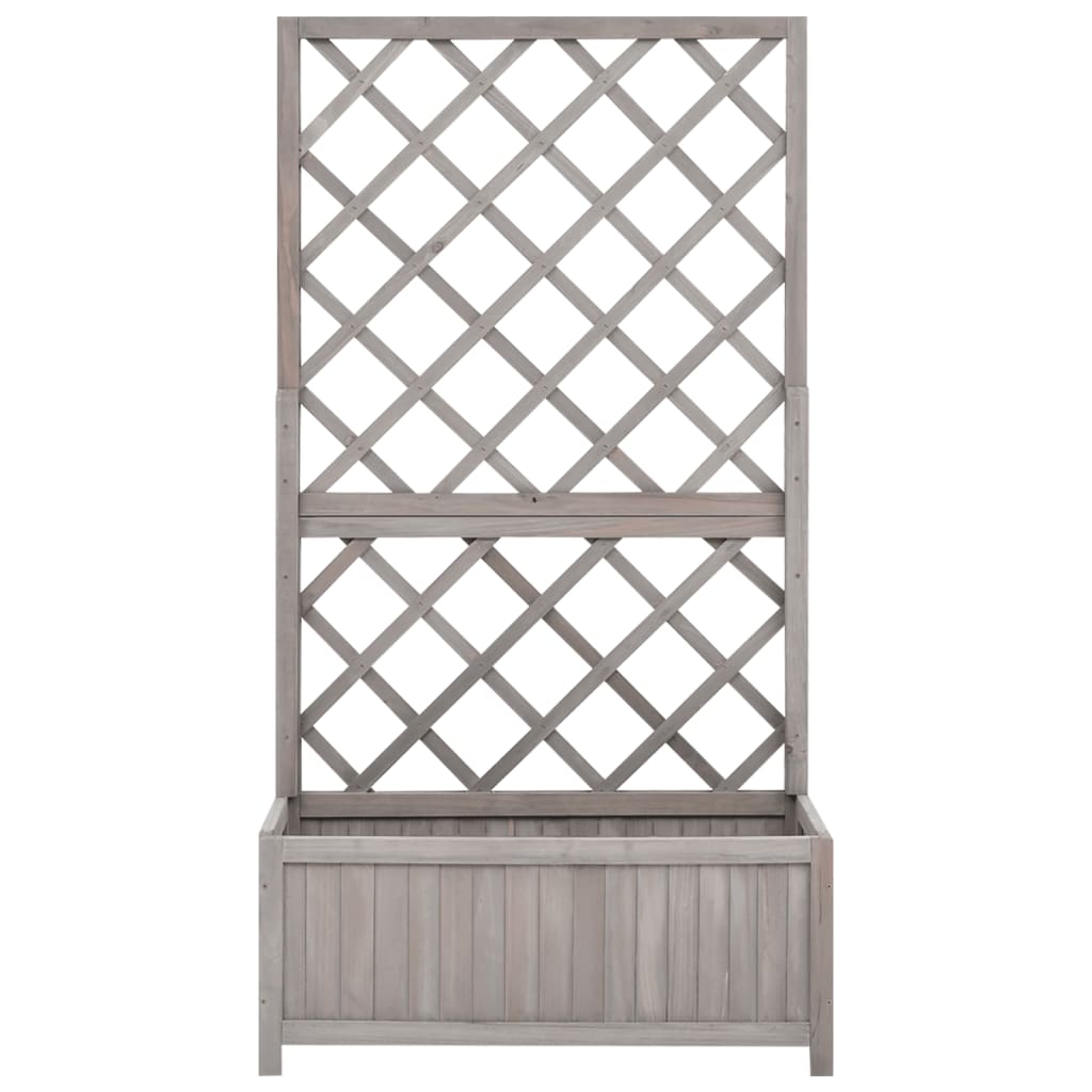 Latwerkplantenbak 70X30X135 Cm Massief Vurenhout Grijs