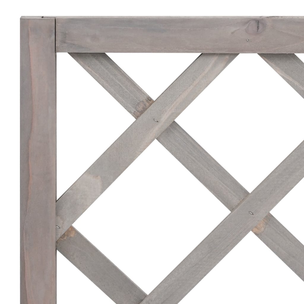 Latwerkplantenbak 70X30X135 Cm Massief Vurenhout Grijs