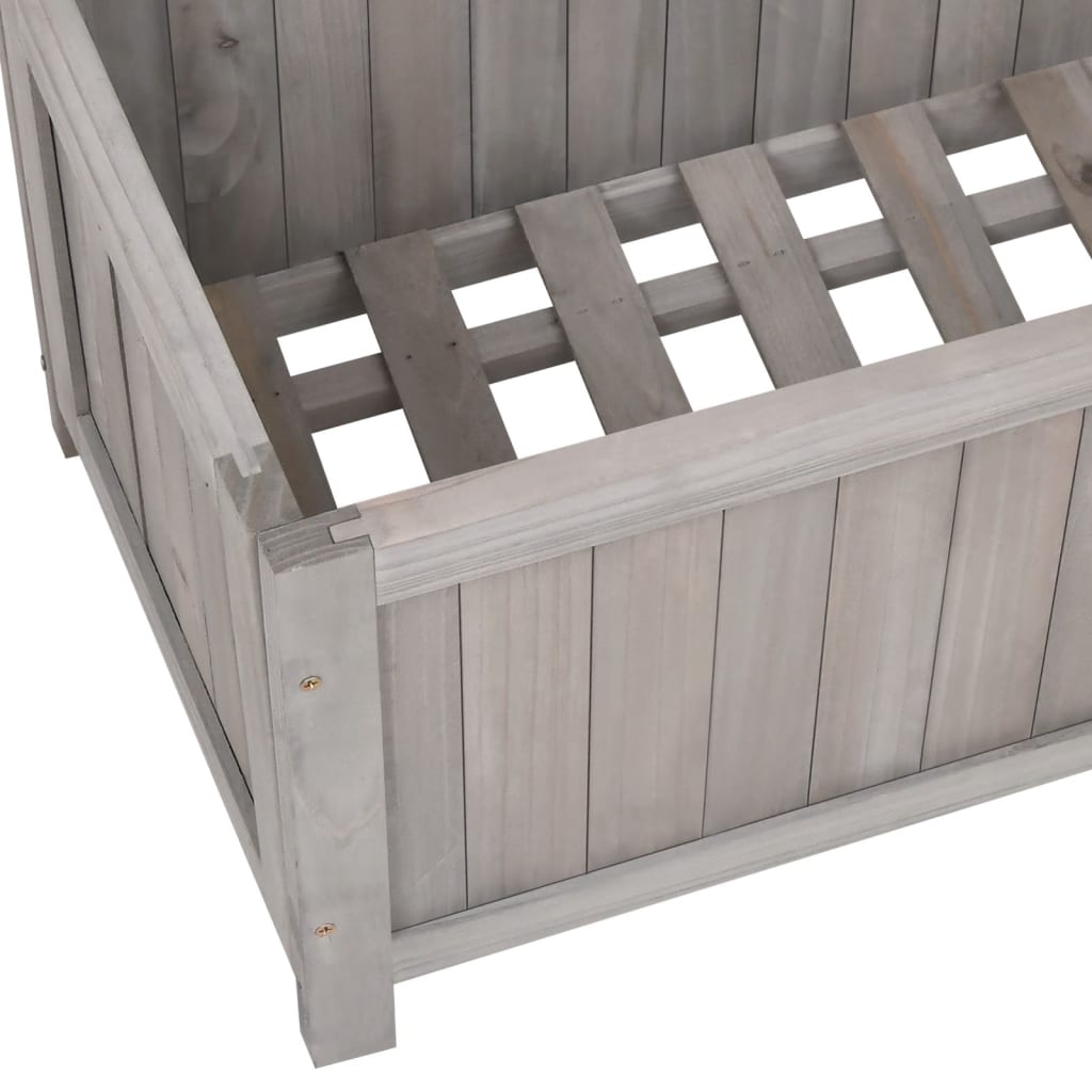 Latwerkplantenbak 70X30X135 Cm Massief Vurenhout Grijs
