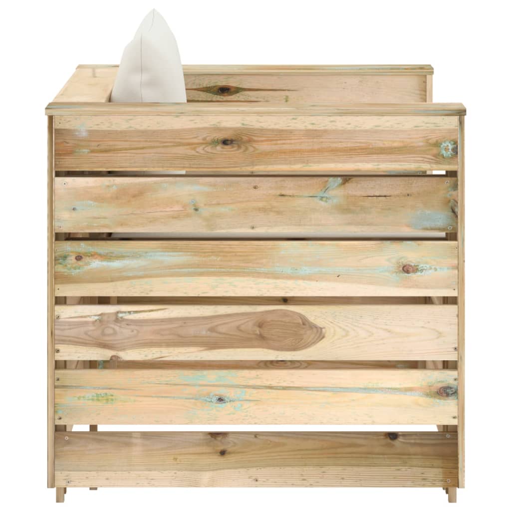 2-Delige Loungeset Met Kussens Groen Geïmpregneerd Hout