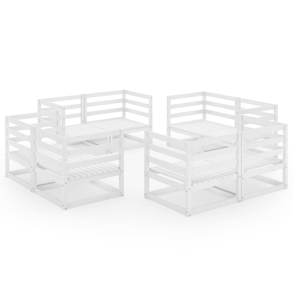 8-Delige Loungeset Massief Grenenhout Wit