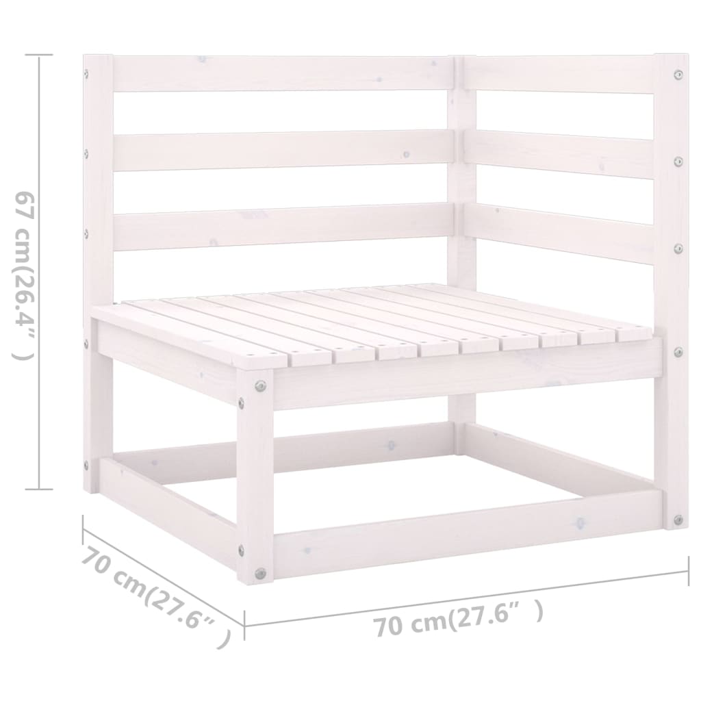 8-Delige Loungeset Massief Grenenhout Wit