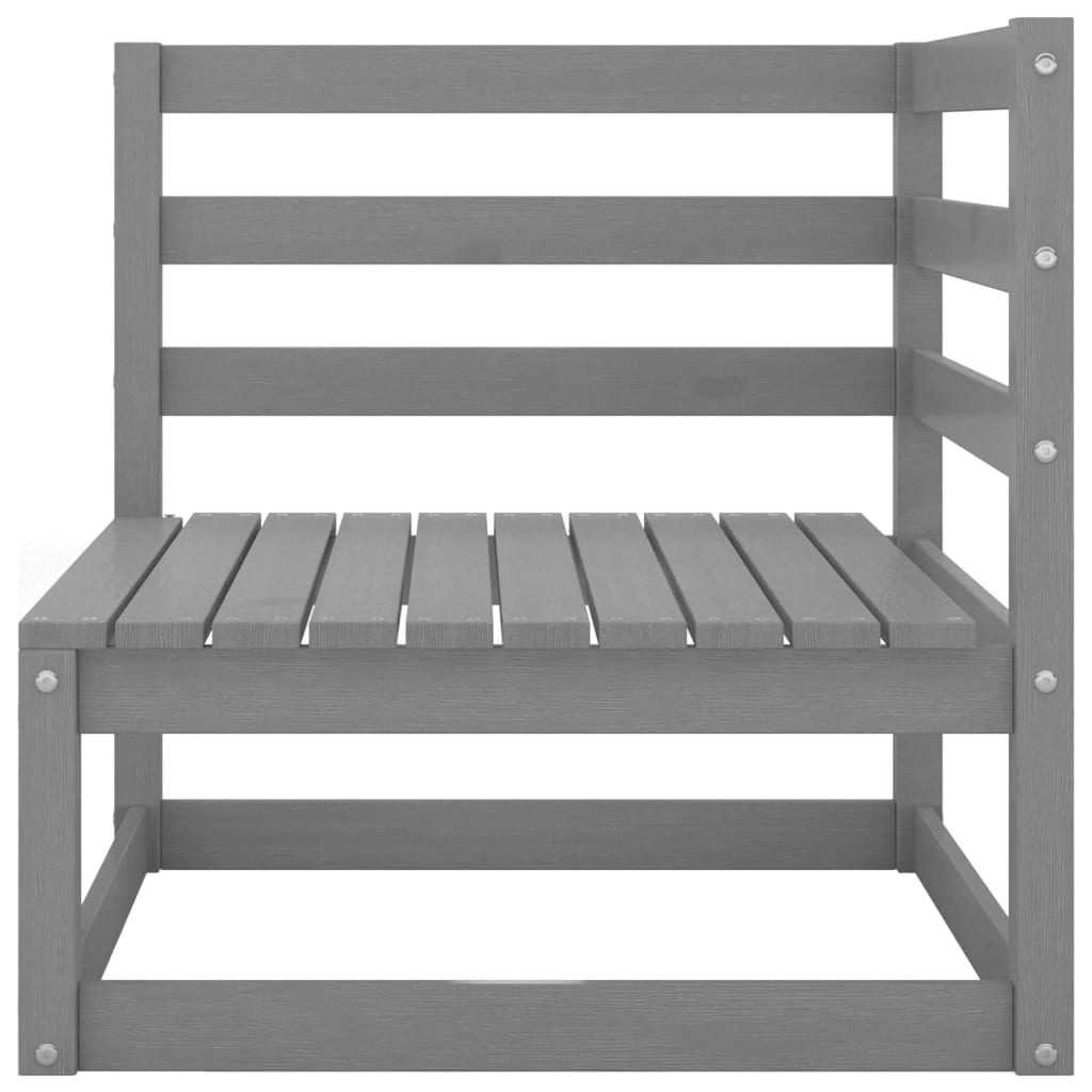 8-Delige Loungeset Massief Grenenhout Grijs