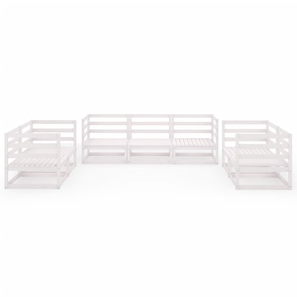 7-Delige Loungeset Massief Grenenhout Wit