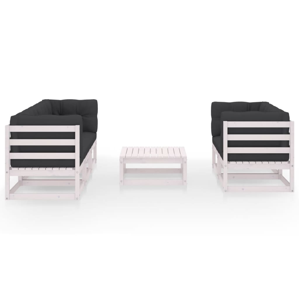 6-Delige Loungeset Met Kussens Massief Grenenhout