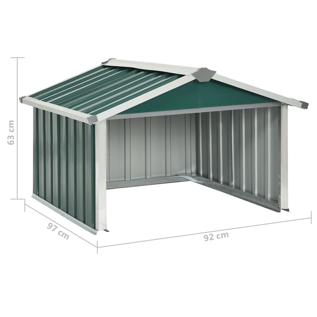 Overkapping Voor Robotmaaier 92X97X63 Cm Staal Groen