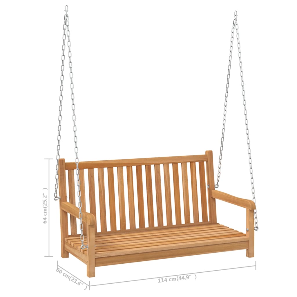 Schaukelbank 114x60x64 cm aus massivem Teakholz