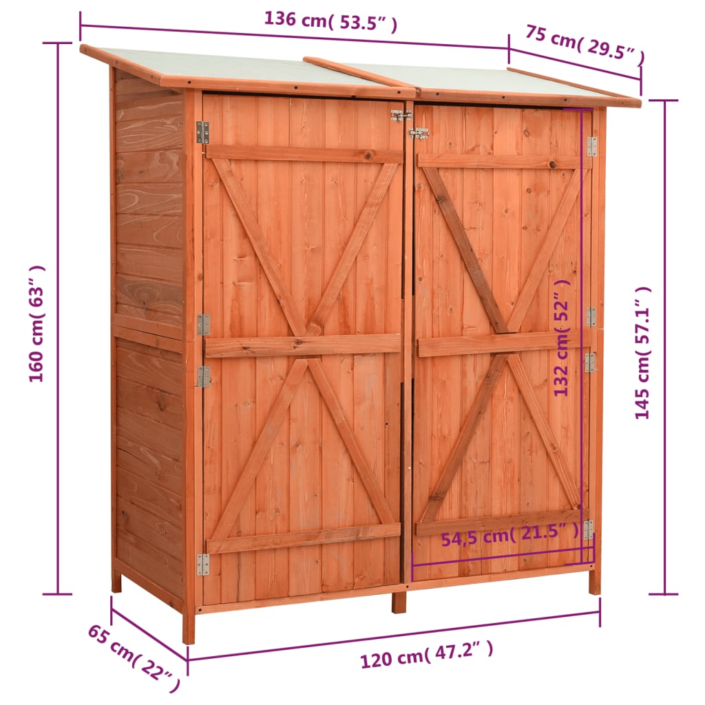 Tuinschuur 136X75X160 Cm Massief Vurenhout