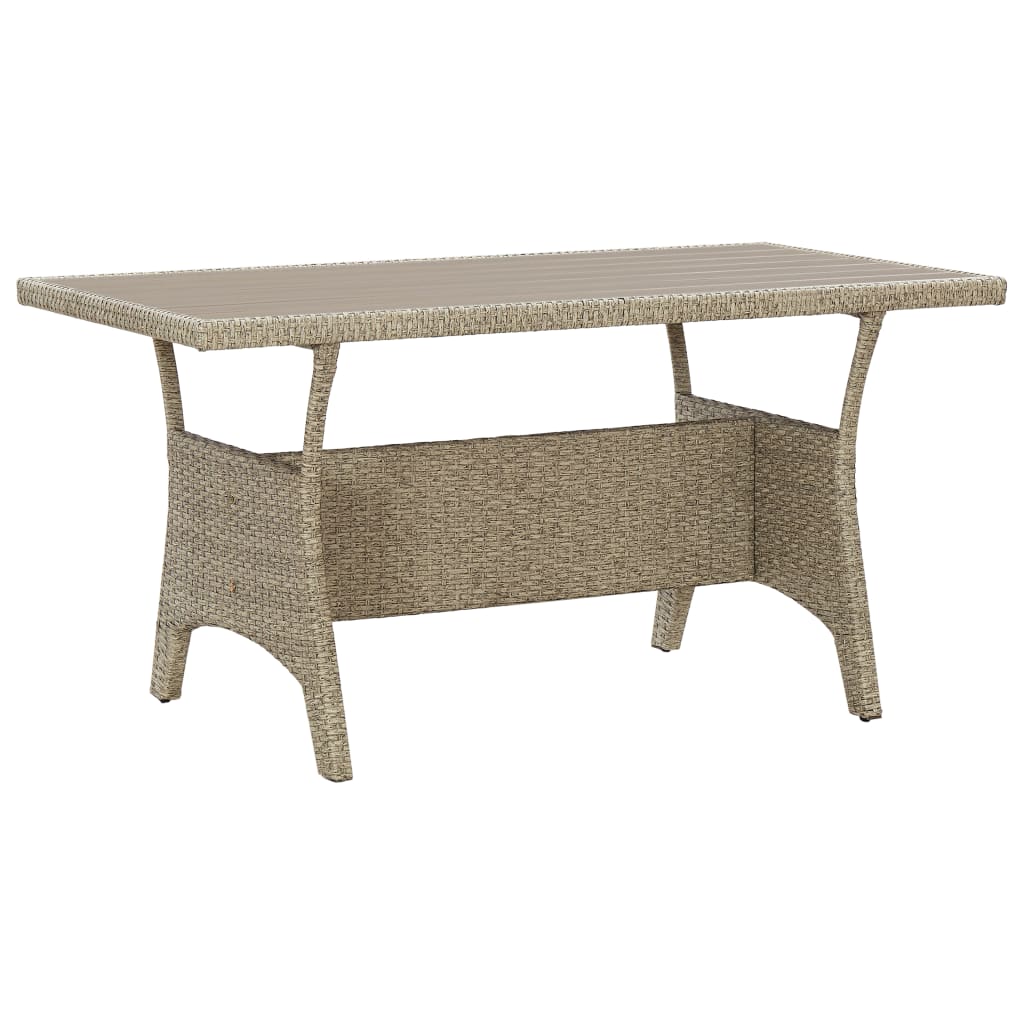 Tuintafel 120X70X66 Cm Poly Rattan Grijs