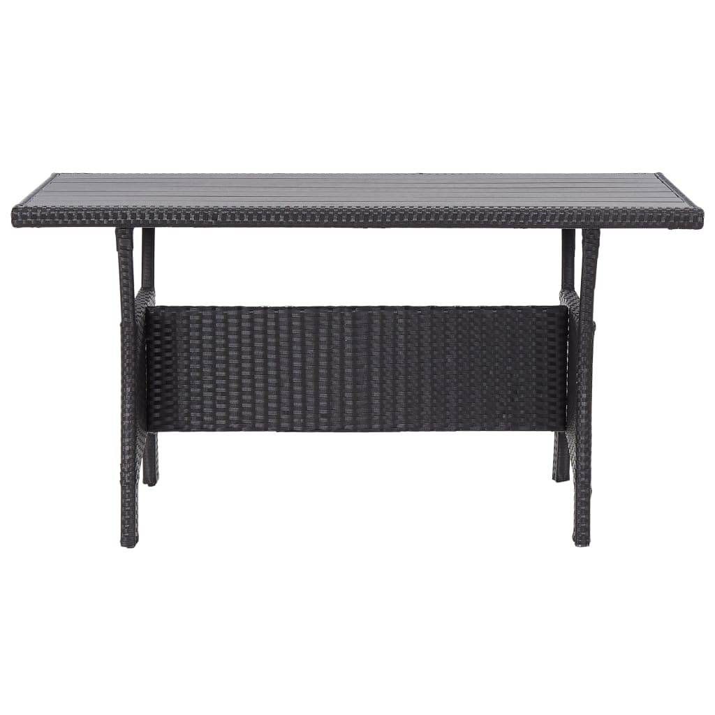 Tuintafel 120X70X66 Cm Poly Rattan Zwart