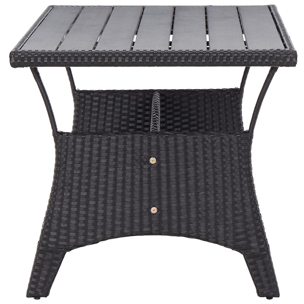 Tuintafel 120X70X66 Cm Poly Rattan Zwart