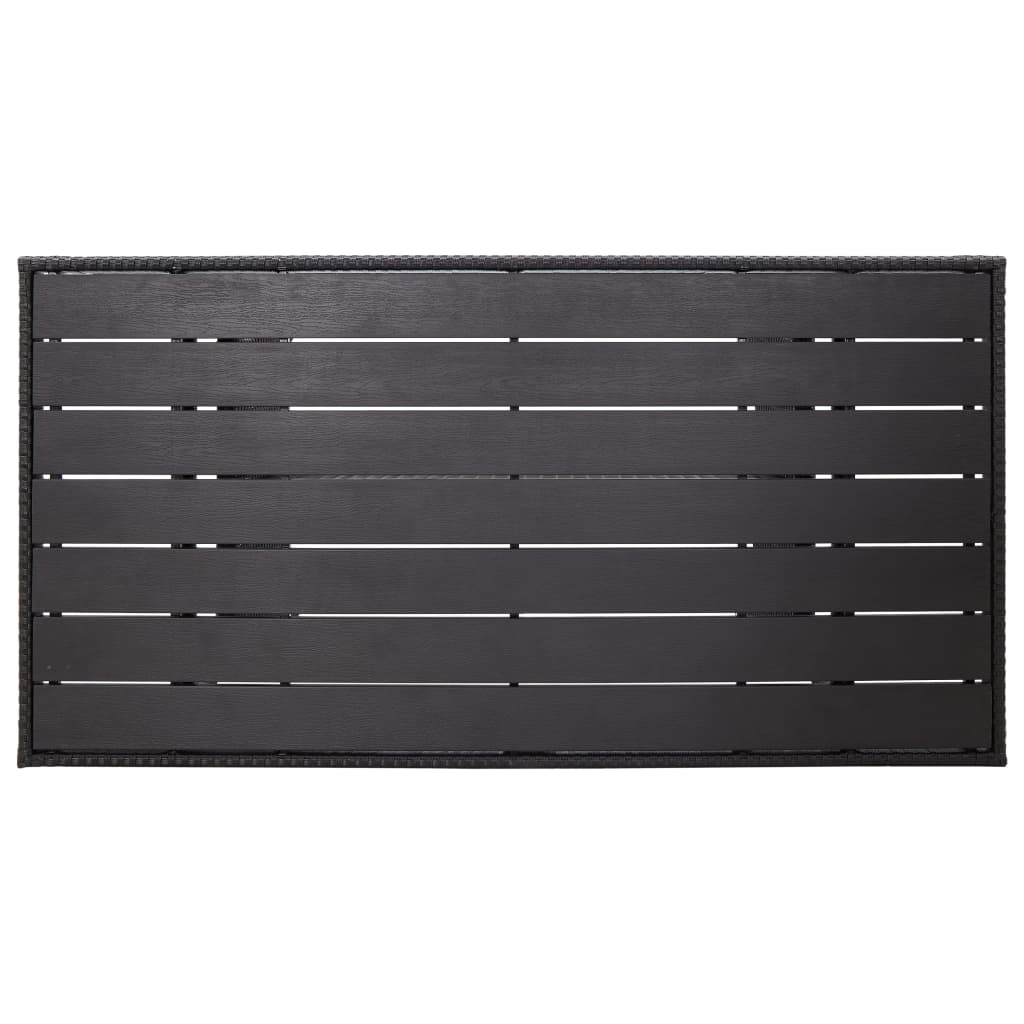 Tuintafel 120X70X66 Cm Poly Rattan Zwart