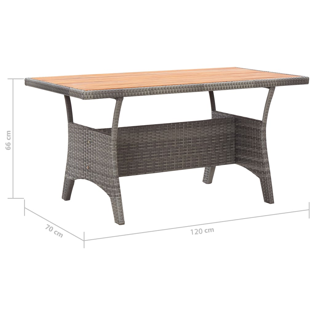 Tuintafel 120X70X66 Cm Massief Acaciahout Grijs
