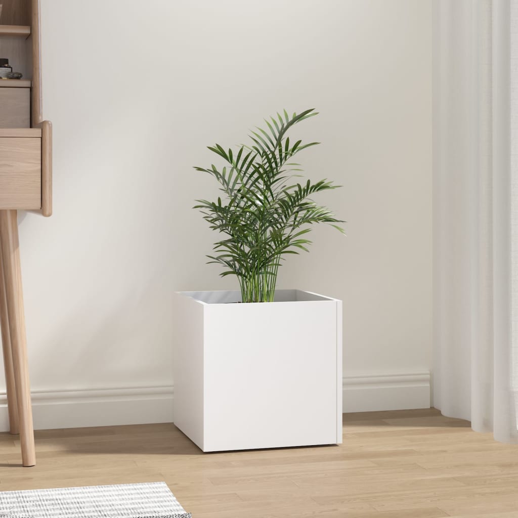 Plantenbak 40X40X40 Cm Bewerkt Hout Wit