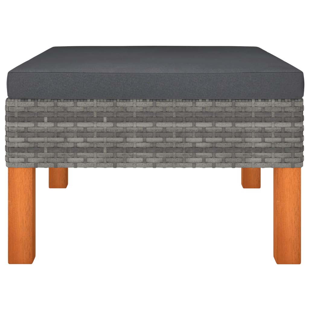 9-Delige Loungeset Poly Rattan En Eucalyptushout Grijs