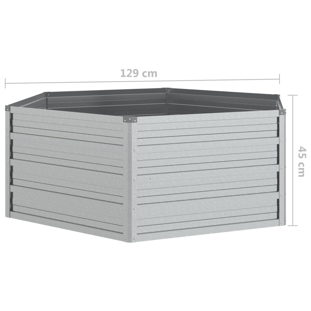 Plantenbak Verhoogd 129X45 Cm Gegalvaniseerd Staal Zilverkleur