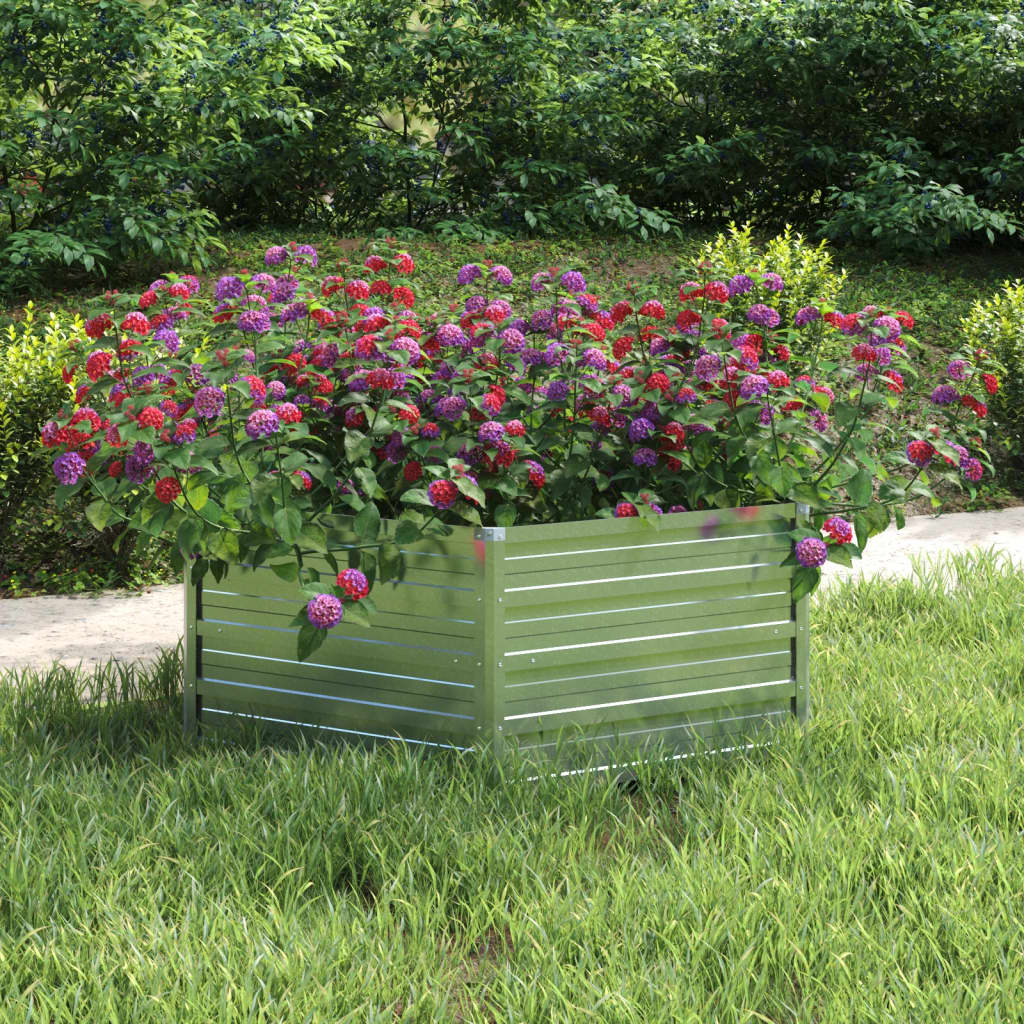 Plantenbak Verhoogd 129X45 Cm Gegalvaniseerd Staal Zilverkleur
