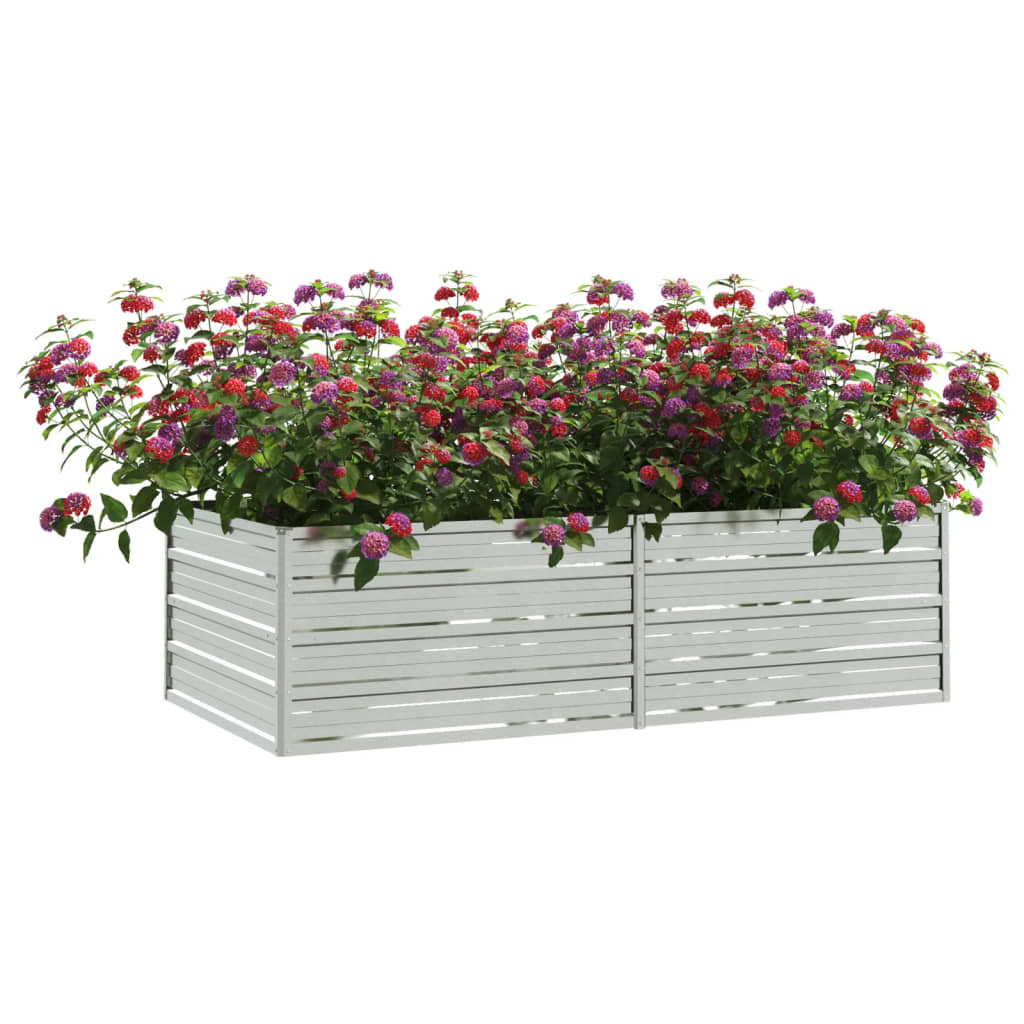 Plantenbak Verhoogd 160X80X45 Cm Gegalvaniseerd Staal Zilver