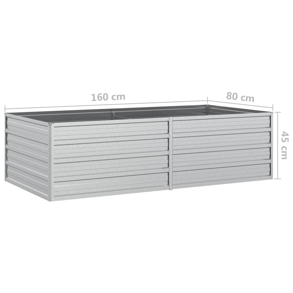 Plantenbak Verhoogd 160X80X45 Cm Gegalvaniseerd Staal Zilver